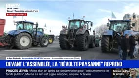 Devant l'Assemblée nationale, les agriculteurs continuent de mettre la pression sur le gouvernement