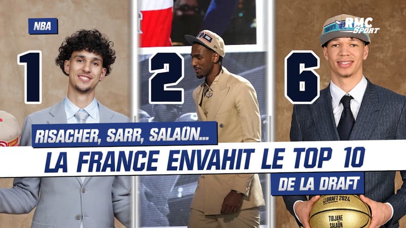 NBA : Risacher n°1, Sarr n°2, Salaün n°6... La France envahit le top 10 de la draft