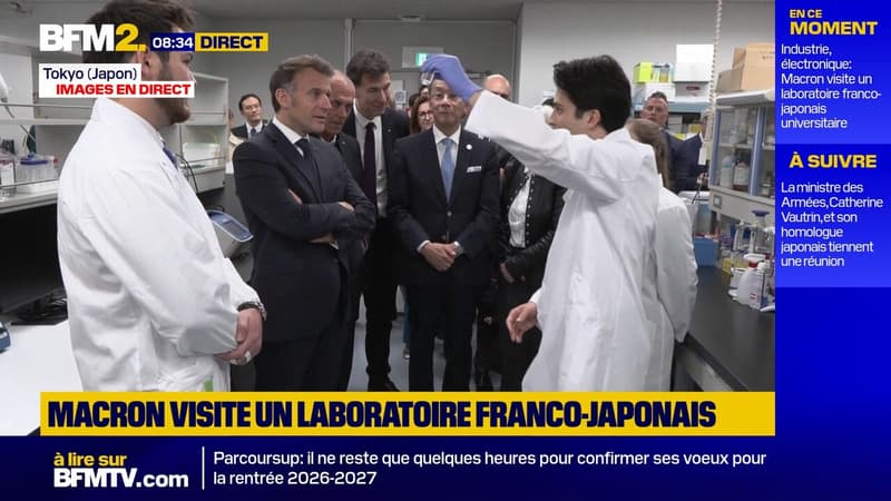Industrie, électronique: Emmanuel Macron visite un laboratoire franco-japonais