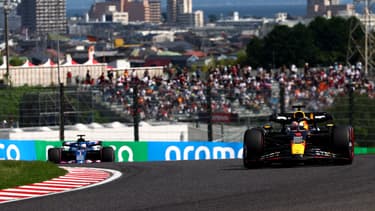Max Verstappen lors des qualifications du GP du Japon de F1, à Suzuka le 23 septembre 2023