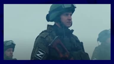 Un soldat dans une publicité pour l'armée russe, avril 2023