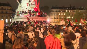 Une manifestation pro-palestinienne place de la République à Paris, le 19 octobre 2023.