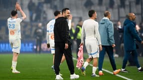Roberto De Zerbi après un match OM-Montpellier, à Marseille le 19 avril 2025