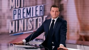 Jordan Bardella, président du Rassemblement national, avnt une interview au journal télévisé du soir de la chaîne TF1, à Boulogne-Billancourt, près de Paris, le 20 juin 20
