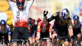 Van Aert échoue derrière Victor Lafay, lors de la 2e étape du Tour de France, à Saint-Sébastien le 2 juillet 2023