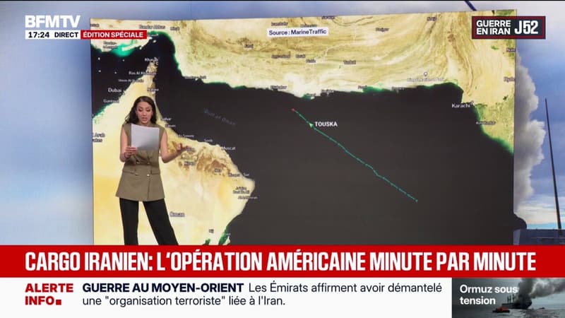 Cargo iranien arraisonné: les images de l'opération américaine minute par minute