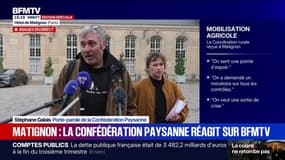"On est assez déçu", relève Stéphane Galais de la Confédération paysanne après ses discussions à Matignon