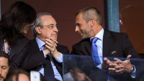 Florentino Perez et Aleksander Ceferin en 2018