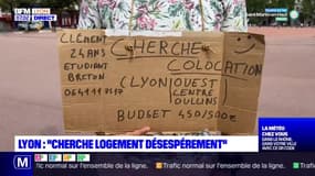 Lyon: un étudiant se balade avec une pancarte pour trouver un logement