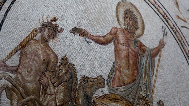Mosaïque exposée au musée du Bardo, théâtre mercredi d'une attaque qui a fait 20 morts.