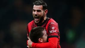 Théo Hernandez lors de la victoire de l'AC Milan contre Cagliari en Coupe d'Italie, le 02/01/2024