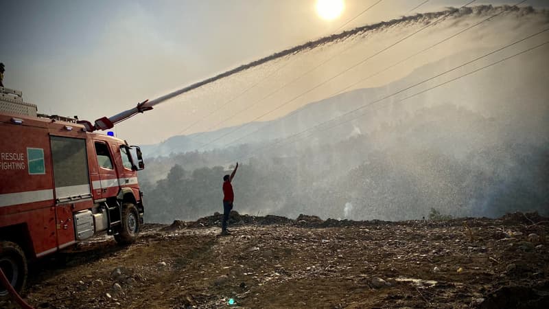 Les pompiers en intervention à Milas, en Turquie.