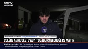Colère agricole: l'A64 toujours bloquée ce samedi matin