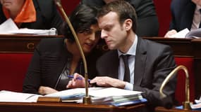 Myriam El Khomri et Emmanuel Macron à l'Assemblée nationale, le 26 janvier 2016.