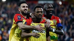 Lens-Angers : la joie de Thomasson, Openda et Fofana le 18 mars 2023