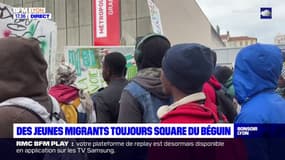 Lyon: manifestation des jeunes migrants installés au square du Béguin