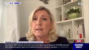 Coronavirus: "Le gouvernement s'est retrouvé confronté à des défaillances et au lieu d'assumer, il a menti", estime Marine Le Pen (RN)