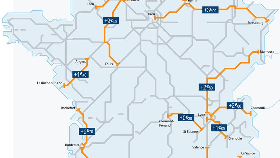 De 70 centimes à 9,40 euros, voici les principales hausses des tarifs sur autoroute ces dernières années. De 70 centimes à 9,40 euros, voici les principales hausses des tarifs sur autoroute ces dernières années.