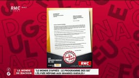 INFORMATION RMC - L'Elysée a répondu aux propositions des "Grandes Gueules" pour "La France d’après"