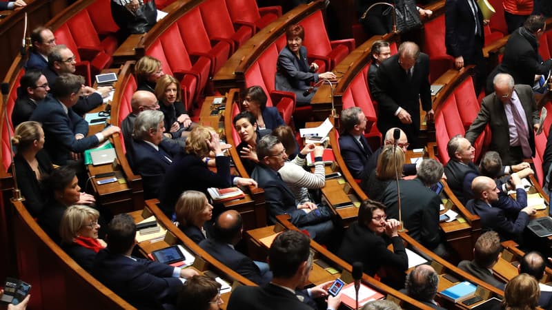 Une partie du groupe LREM à l'assemblée nationale le 21 mars 2018.