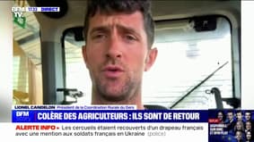 Mobilisation des agriculteurs: "On veut vivre de notre métier, c'est tout", affirme Lionel Candelon, président de la Coordination rurale du Gers