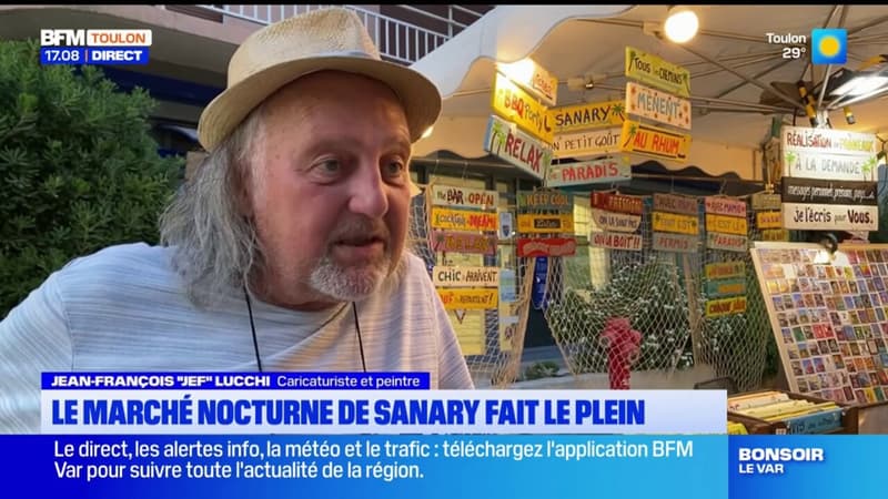 Sanary-sur-Mer: le marché nocturne fait le plein sur le quai de Gaulle