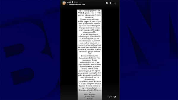 Kendji Girac est sorti du silence sur Instagram ce vendredi 10 mai, après sa blessure par balle du 22 avril dernier.
