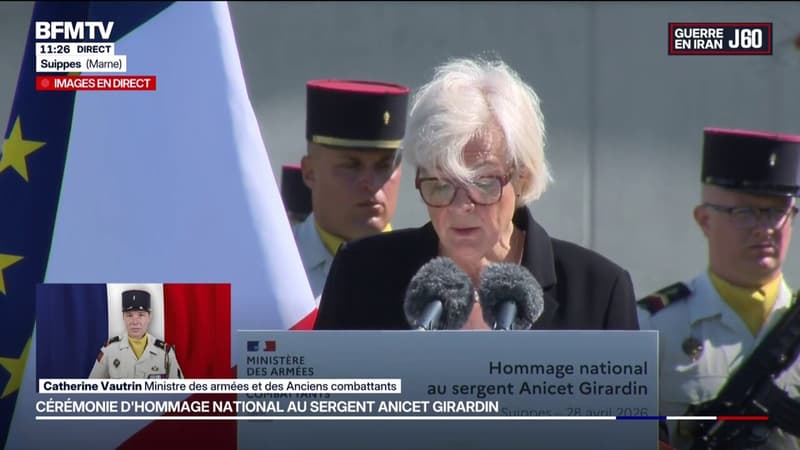Hommage national à Anicet Girardin: "Il est mort comme il avait servi, avec bravoure et fidélité" selon Catherine Vautrin, ministre des Armées
