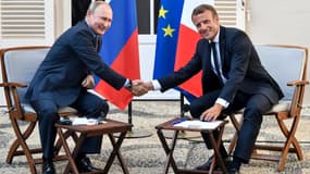 Emmanuel Macron et Vladimir Poutine à Brégançon. 