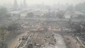 Californie : après les incendies, des images par drone révèlent un paysage de désolation à Santa Rosa 