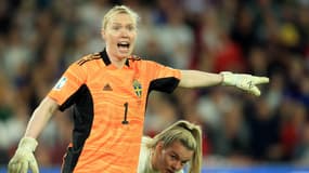 Hedvig Lindahl, la portière suédoise lors de la demi-finale de l'Euro contre l'Angleterre, le 26 juillet 2022.
