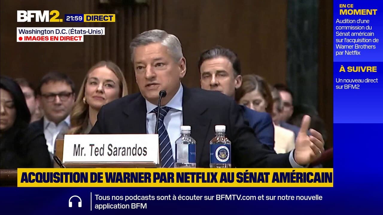Rachat de Warner Brothers par Netflix: "Cet accord va nous permettre d'élargir la production de Warner", assure le co-directeur général de Netflix au Sénat américain Kép