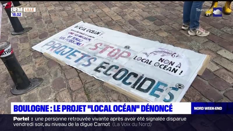 Boulogne-sur-Mer: une manifestation d'Extinction Rébellion contre le projet Local Océan