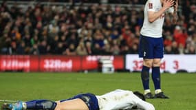 Lé déception des joueurs de Tottenham après la défaite contre Middlesbrough le 1er mars 2022