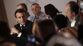 Emmanuel Macron en train de s'adresser à des membres de la Convention citoyenne sur le climat en janvier 2020.