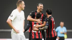 Zlatan Ibrahimovic avec l'AC Milan en Ligue Europa, le 29 octobre 2020