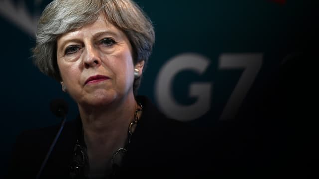 Theresa May lors du sommet du G7 de Taormina, en Sicile, le 26 mai 2017.