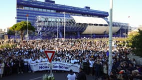 Le rassemblement en hommage à Mehdi Kessaci, le 22 novembre 2025, à Marseille.