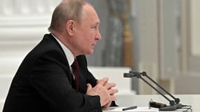 Le président russe Vladimir Poutine au Kremlin le 21 février dernier.