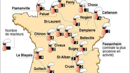 LES CENTRALES NUCLÉAIRES EN ACTIVITÉ EN FRANCE