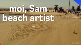 Samuel Dougados, "beach artist" réalise des œuvres venues d’ailleurs avec un simple râteau 