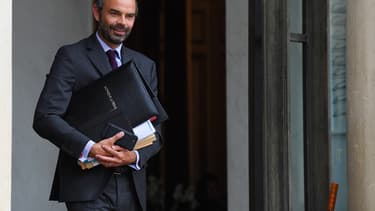 Edouard Philippe sort du conseil des ministres le 27 septembre 2017.