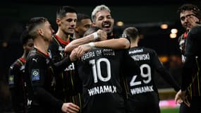 La joie des Lensois lors de Nantes-Lens, le 3 février 2024.