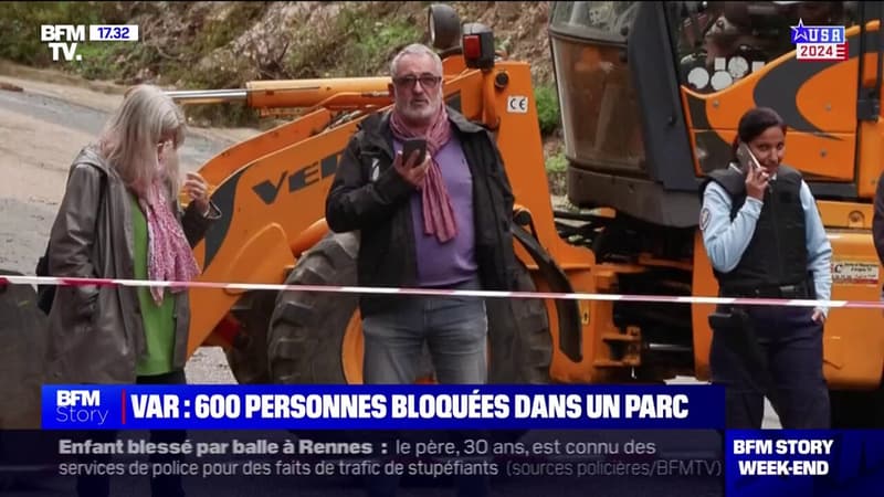 Crues dans le Var: plus de 600 personnes bloquées dans un parc, après l'effondrement d'un pont