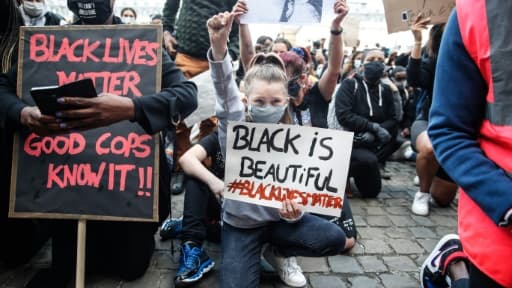 Manifestation à Bruxelles, le 7 juin 2020 pour dénoncer le racisme
