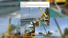 Moins de 24 heures plus tard, une opération de grutage du voilier a été menée à Menton.