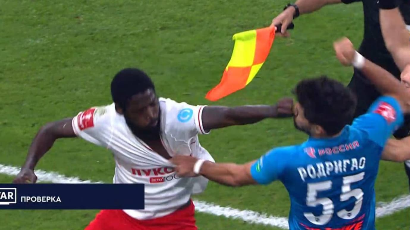 La bagarre durant Zénith-Spartak