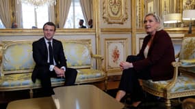 Emmanuel Macron et Marine Le Pen à l'Élysée, le 6 février 2019