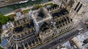 Photographie de Notre-Dame prise par un drone