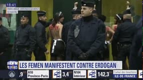 Les Femen ont manifesté à Paris contre le président Erdogan